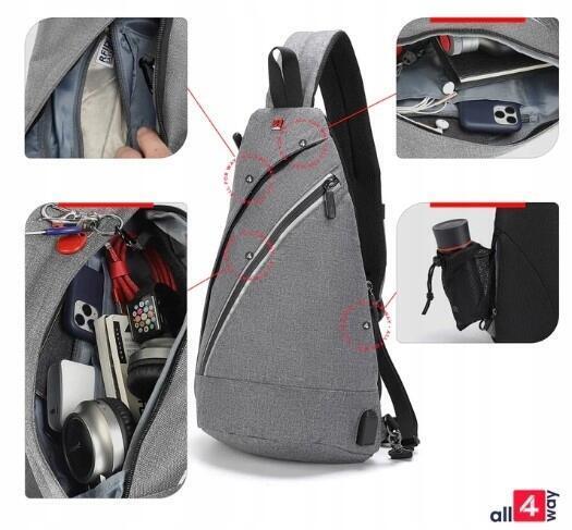 Plecak typu crossbody w odcieniach szarości 0037 (2)