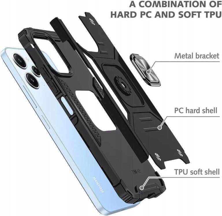 KANSi Etui do Xiaomi Redmi 12 / Redmi 12 5G z pierścieniem 360 1310 (2)