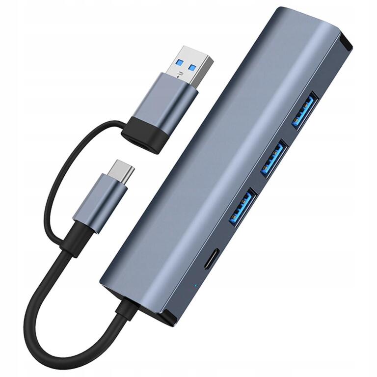 Wowssyo USB C Hub 5 w 1 Przenośny koncentrator USB Adapter sieciowy 1178 (3)