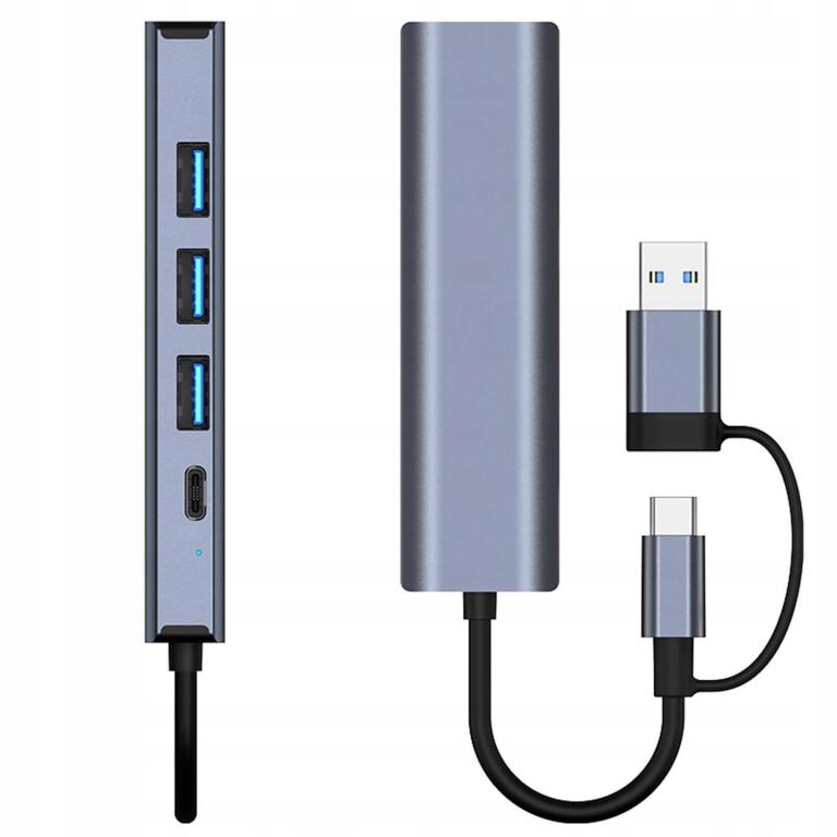 Wowssyo USB C Hub 5 w 1 Przenośny koncentrator USB Adapter sieciowy 1178 (6)