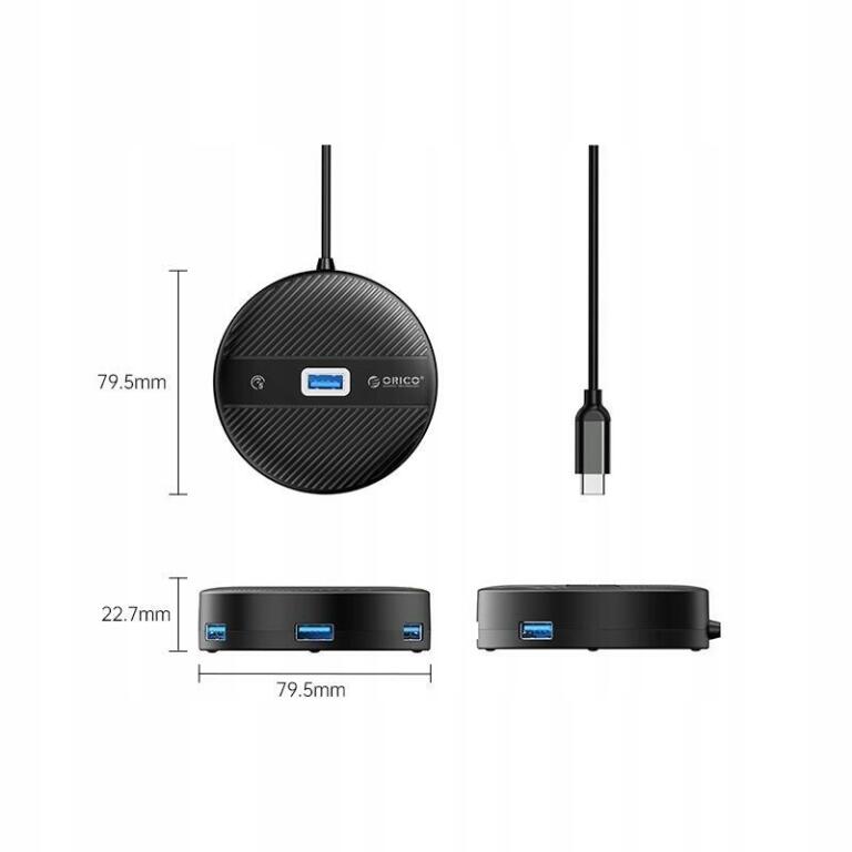 Orico YS1-C2-18-BK-BP 4 - portowy koncentrator USB 1,8 m 1341 (2)