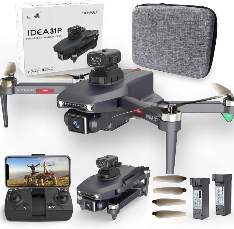 Profesjonalny Dron le-idea IDEA31P, 2 kamery 4K, WiFi, z 2 bateriami 1020