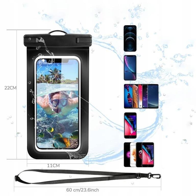 UNIWERSALNE ETUI WODOODPORNE POKROWIEC NA TELEFON BASEN 2 SZT 1044 (6)
