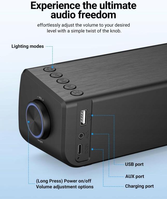 Inwa Głośnik PC Bluetooth posiada radio FM 3 rodzaje połączenia 1545 (2)