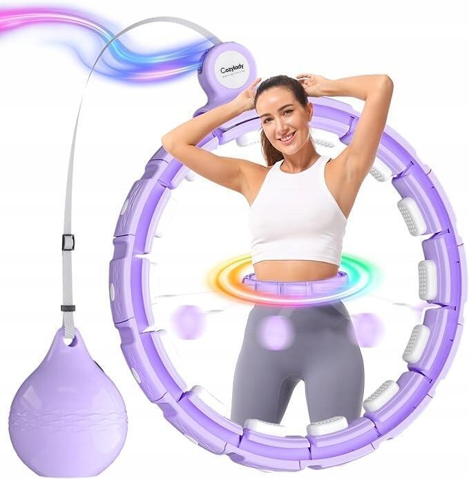 ŚWIETNE Hula hop z wypustkami Cozylady 121 cm FIOLET z światłami led 1732