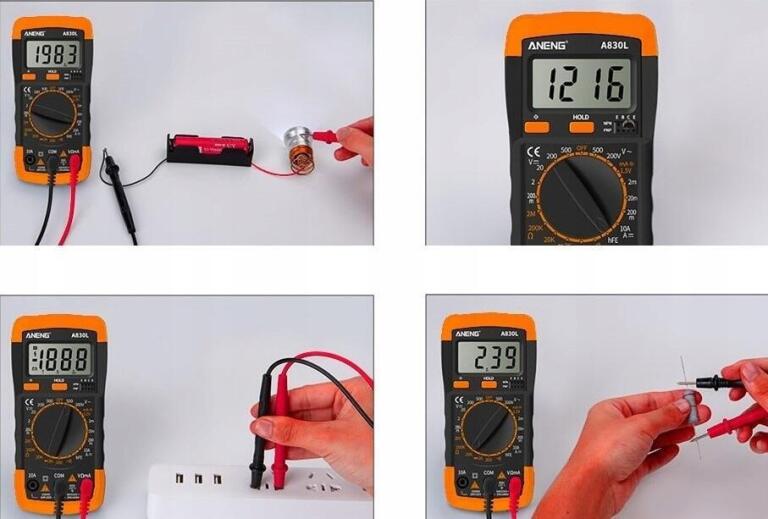 Cyfrowy multimetr miernik napięcia prądu rezystancji Aneng A830L z LCD 3320 (6)