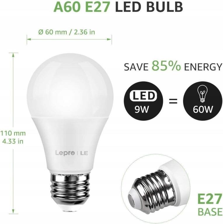 Żarówka LED Smart WiFi, Smart WiFi E27 9W = 60W Komplet 2 szt 2907 (7)