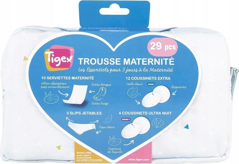 TIGEX Zestaw Poporodowy dla Mam Podpaski 25 szt Kosmetyczka W017