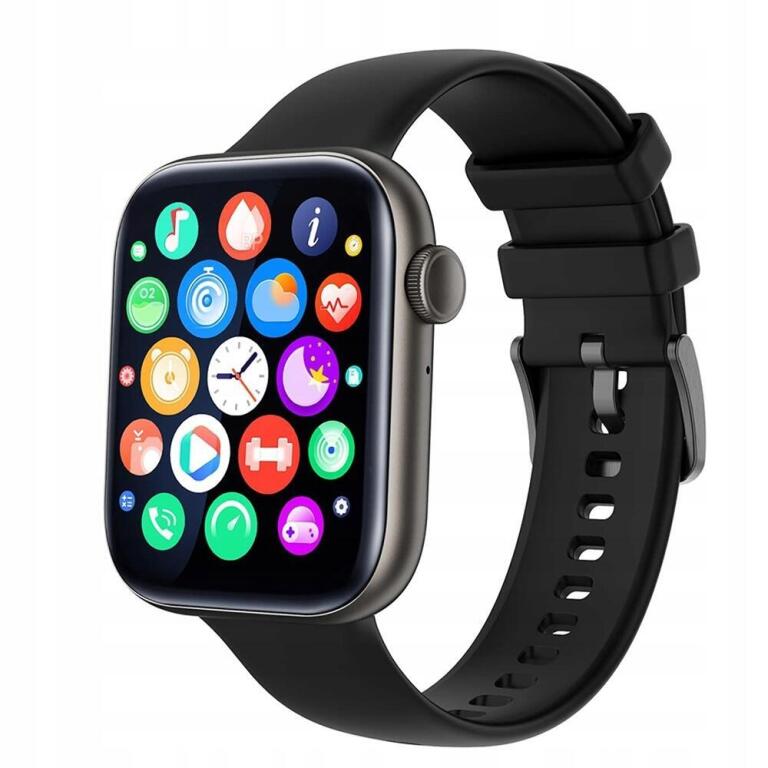Smartwatch zegarek sport fitness mikrofon ciśnieniomierz P45 czarny 1117 (7)