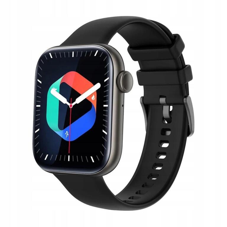 Smartwatch zegarek sport fitness mikrofon ciśnieniomierz P45 czarny 1117 (1)
