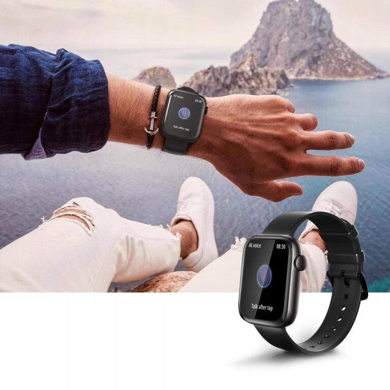 Smartwatch zegarek sport fitness mikrofon ciśnieniomierz P45 czarny 1117 (3)