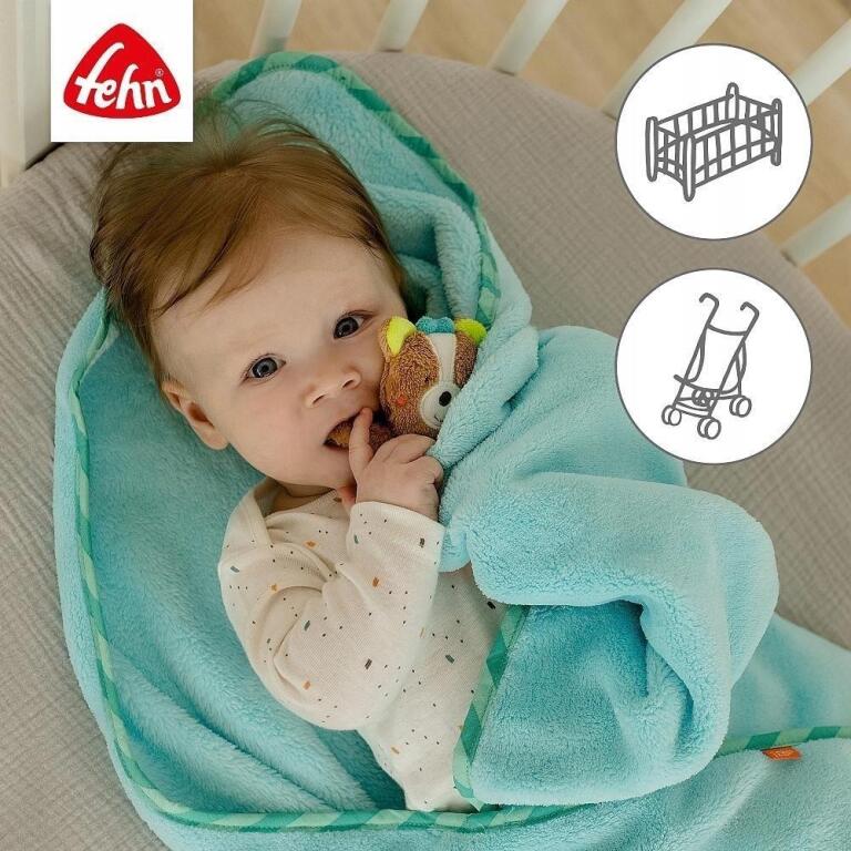 Fehn Kocyk do Przytulania z Misiem Turkusowy K013 (6)