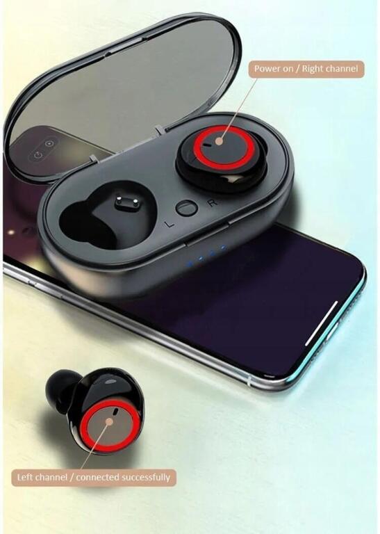 ŚWIETNE Słuchawki bezprzewodowe BLUETOOTH + Etui + Kabel S018 (3)