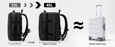DUŻY plecak na laptopa/Bagaż podręczny z możliwością rozszerzenia W006 (8)